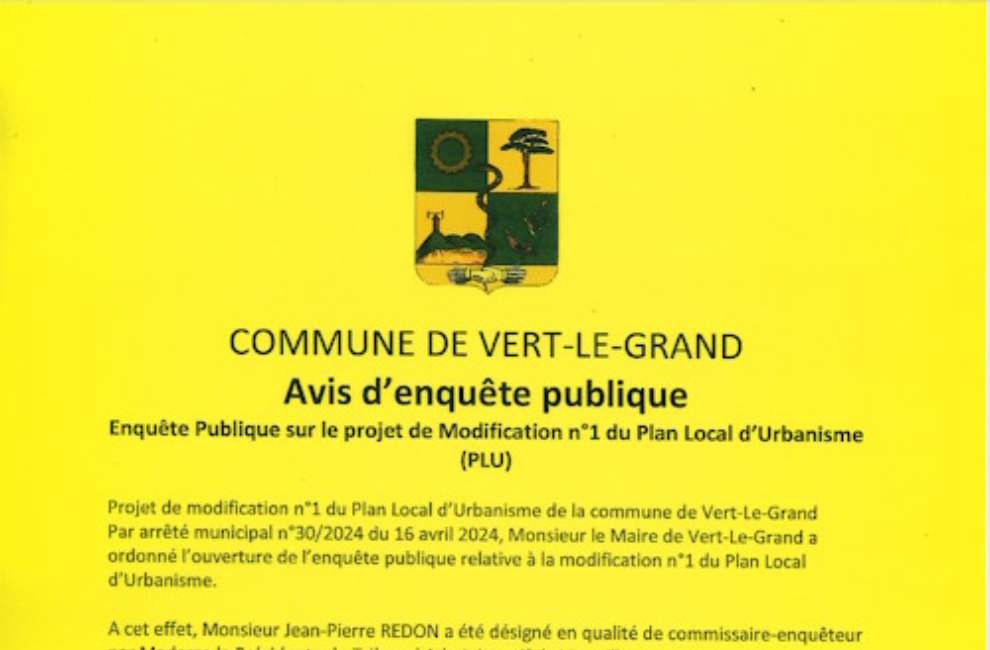 Enquête publique sur le projet de Modification n°1 du Plan Local d'urbanisme